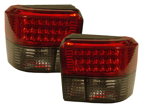 Depo Auto Lamp Volkswagen Transporter T4, 1990-2003.03-ig, ledes, füst-piros tuning hátsó lámpa 1