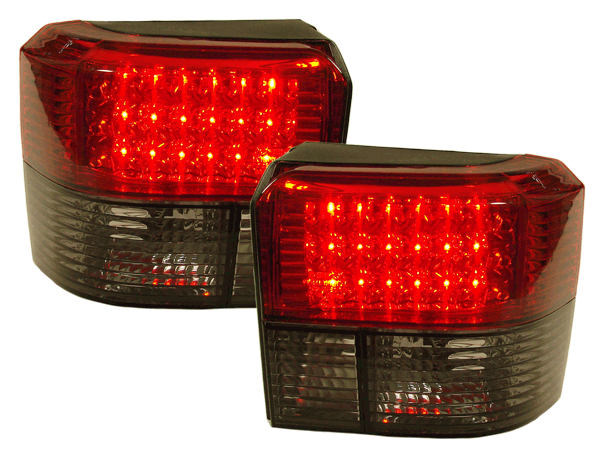 Depo Auto Lamp Volkswagen Transporter T4, 1990-2003.03-ig, ledes, füst-piros tuning hátsó lámpa 1