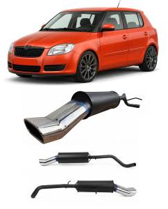 Paragi Skoda Fabia 2 Hatchback, 2007-2014-ig, 131x74mm ovál, műbizonylatos típusspecifikus sportkipufogó