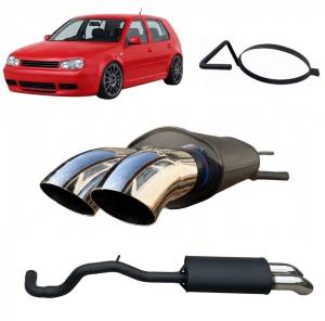 Paragi Volkswagen Golf 4 1.8Turbo, 2.0 16V, GTI, 60mm-es csatlakozás, 2x80mm-es Diesel design, műbizonylatos típusspecifikus sportkipufogó
