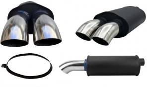Paragi Diesel design, 2x76mm-es átmérőjű, teljes hossza 570mm, 50mm-es bemenő cső, műbizonylatos sportkipufogó
