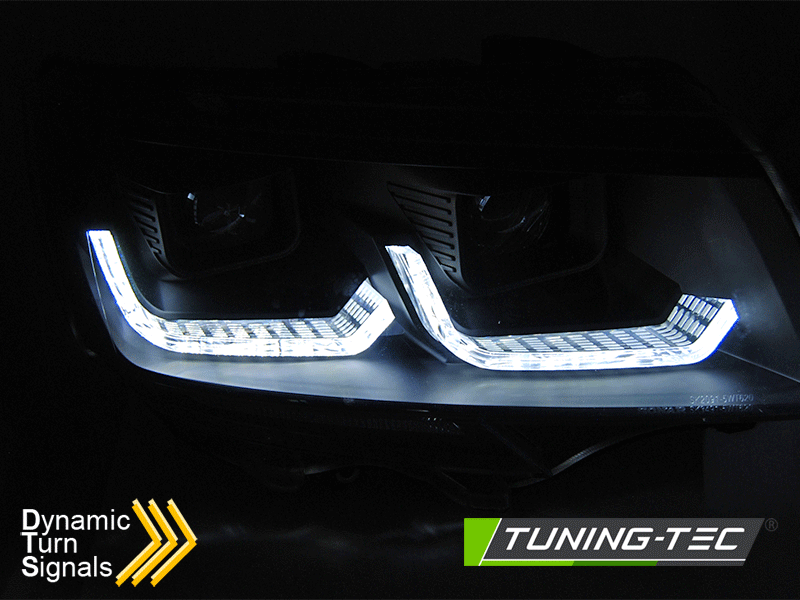 Tuning-Tec Volkswagen Transporter, T6.1, DRL, futó indexes,  LED-es, Tube Light, 2020-tól, fekete tuning lámpa 1