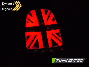 Tuning-Tec Mini Cooper F55, F56, F57, 2014-2017-ig, 6-PIN-es, futó indexes, Füst, Króm kerettel, Full-Led tuning hátsó lámpa 1