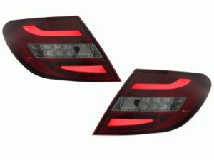 Depo Auto Lamp Mercedes W204 Sedan Facelift, 2007-2010-ig, ledes, króm-piros tuning hátsó lámpa 1