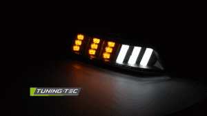 Tuning-Tec Ford Mustang, 2015-2017-ig, fekete, nappali fénnyel ellátott (DRL), futó fényes irányjelző, index 1