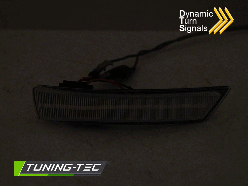 Tuning-Tec Ford Focus, MK2, MK3, Mondeo MK4, 2008-2018-ig, Visszapillantó tükörbe való, futó fényes, fehér irányjelző, index 1