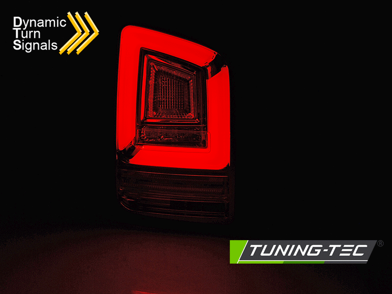 Tuning-Tec Volkswagen Transporter T6 Dinamikus LED-es, dupla ajtós típusokhoz, 2015-2019-ig, füst-fekete tuning hátsó lámpa 1