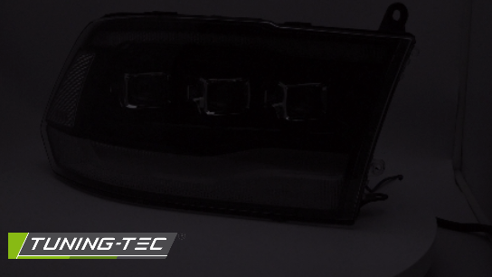 Tuning-Tec Ford Mustang 2018-2021-ig, RGB színváltós DRL (tel.app), futófényes index-el, Full Led, fekete, üdvözlőfény funkciós tuning lámpa 5