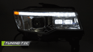 Tuning-Tec Chrysler Jeep Grand Cherokee 2014-2021-ig, DRL, futófényes index-el, króm Xenon, üdvözlőfény funkciós tuning lámpa 4
