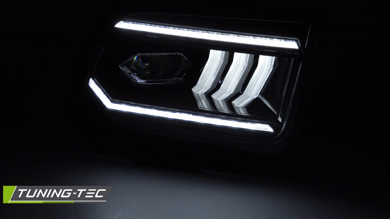 Tuning-Tec Ford Mustang 2004-2009-ig, futófényes index-el, Full Led, fekete tuning lámpa 1