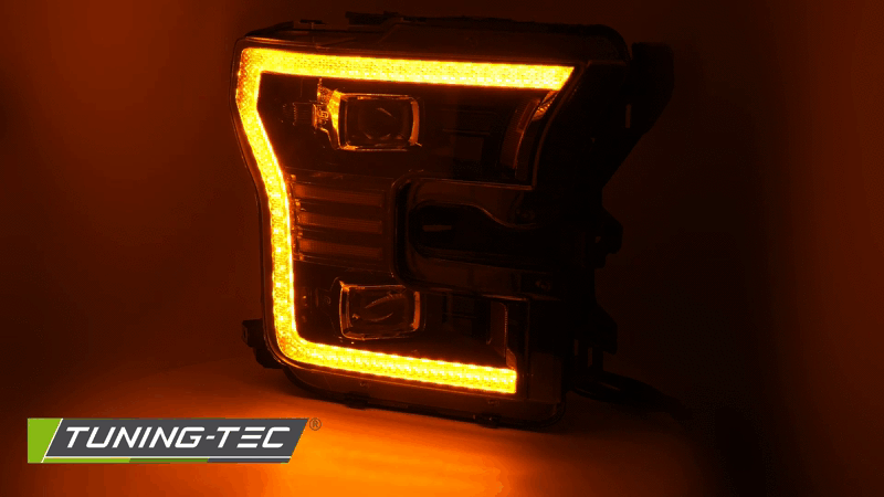 Tuning-Tec Ford F150 2014-2020-ig, futó fényes index-el, fekete, Full LED, üdvözlőfény funkciós tuning lámpa 1