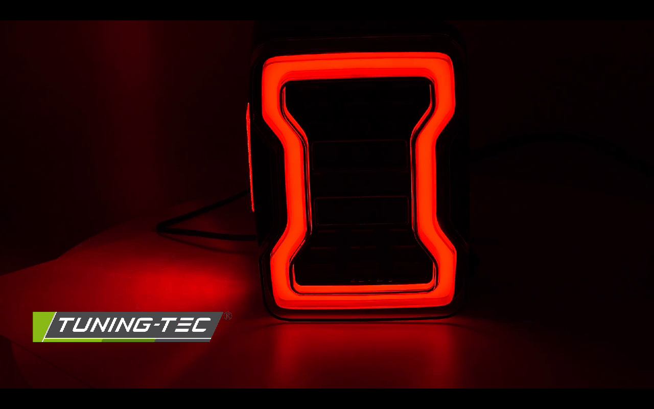 Tuning-Tec Chrysler Jeep Wrangler JK 2007-2018-ig, fekete-piros Ledes tuning hátsó lámpa 1