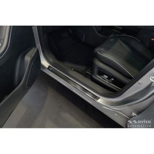 Avisa Avisa fekete rozsdamentes acél küszöbvédők, amelyek alkalmasak az Omoda 5 2024-hez - "Lines" - 4 részes Door sill protectors