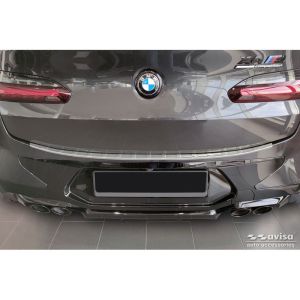 Avisa Avisa rozsdamentes acél hátsó lökhárítóvédő, alkalmas BMW X4 G02/F98 M Competition Facelift 2021- - ezüst Rear bumper sill protection