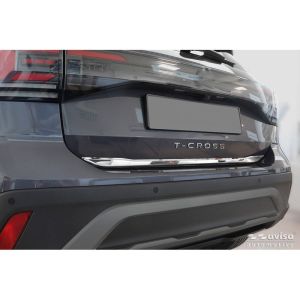 Avisa Avisa krómozott rozsdamentes acél csomagtartó csomagtérajtó kárpitburkolata Volkswagen T-Cross 2019-2024 & Facelift 2024-hez Rear bumper sill protection