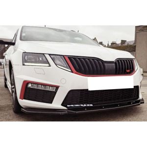 Oneway Egyirányú első légterelő Skoda Octavia III RS HB/Kombi 2013-2016 típushoz - Fényes fekete Front spoilers