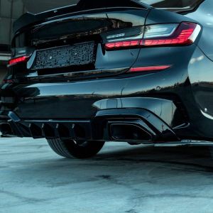 Oneway Egyirányú hátsó oldalsó diffúzorok BMW 3-Series G20/G21 M-Pack 2018-2022 modellekhez - Fényes fekete Diffusers