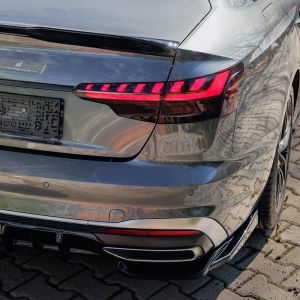 Oneway Egyirányú hátsó oldalsó diffúzorok Audi A4 (B9) Sedan/Avant S4/S-Line Facelift 2019-2024 modellekhez - Fényes fekete Diffusers