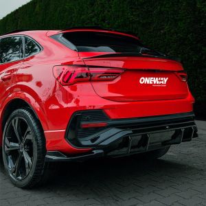 Oneway Egyirányú hátsó oldalsó diffúzorok alkalmas Audi Q3 (F3N) Sportback S-Line 2019-2025 excl. RSQ3 - Fényes fekete Diffusers