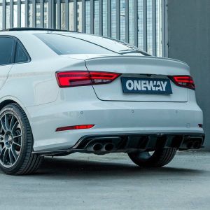 Oneway Egyirányú hátsó diffúzor alkalmas Audi S3 Sedan 8V 2013-2016-hoz - Fényes fekete Diffusers
