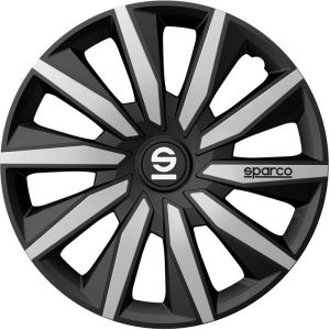 Sparco Sparco kerékburkolatok Milano - 14 hüvelykes - Fekete/ezüst - 4 darabos készlet Wheel Covers 14 inch
