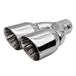 Simoni Racing Simoni Racing kipufogóvég dupla kerek/ferde Inox - 90xL245mm - Beépítés 35->61mm SS with clamp