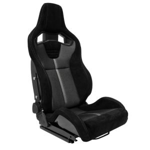 AutoStyle AutoStyle Sport ülés 'NK Premium' - Fekete velúr + szürke "hálós" szövet - Kétoldalt dönthető üvegszálas háttámla - beleértve. diák Bucket seats