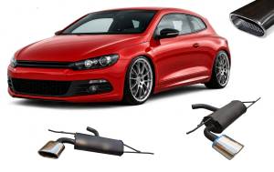 Paragi Volkswagen Scirocco, 2008-tól, 50mm-es csatlakozással, 132x72mm-es ovál típusspecifikus sportkipufogó