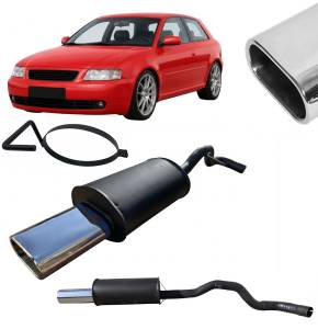 Paragi Audi A3 8L, 1996-2002-ig, 50mm-es cső átmérő, 131x72mm-es ovál, műbizonylatos típusspecifikus sportkipufogó